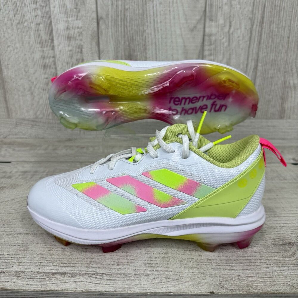 Adidas Adizero Instinct TP Softball Cleats Shoes Women 5 White Pink ID3478 Bates